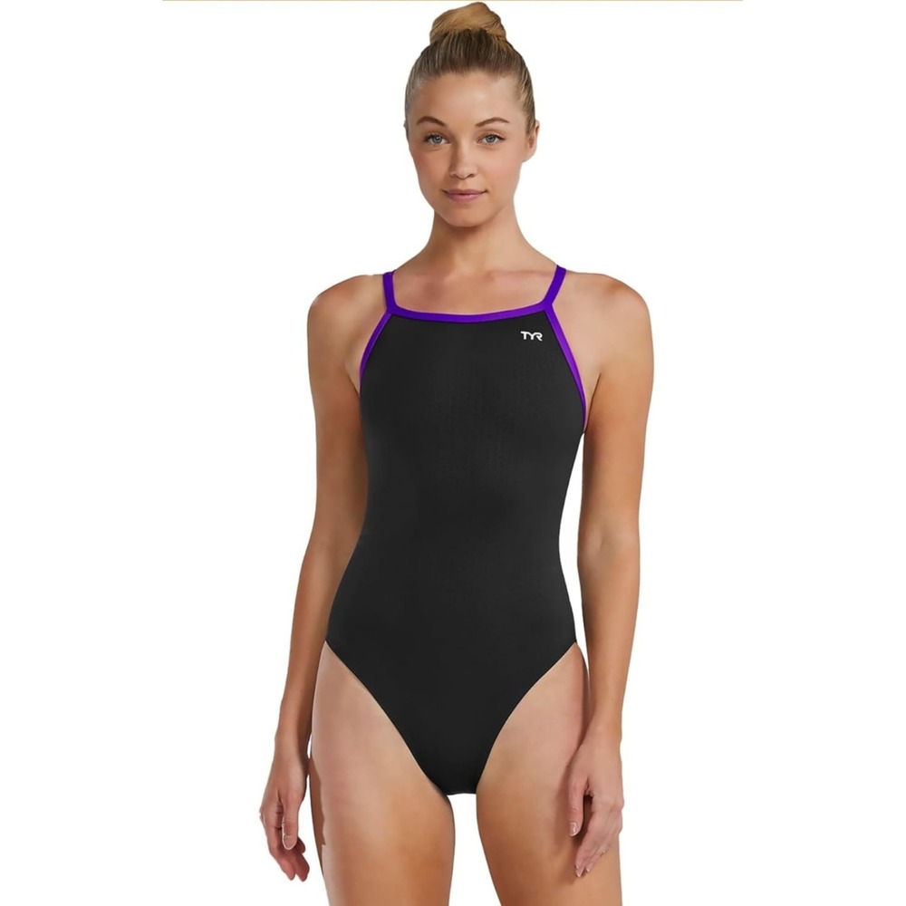 TYR Sport Girls' Solid Durafast Diamondback Swimsuit Size 6